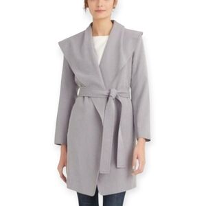 Club Monaco Hanne Wrap Lyocell Trench Coat Light Gray XS